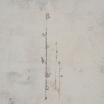 Pintura intitulada "tre-germogli-46x38.…" por Silvia Leveroni Calvi, Obras de arte originais