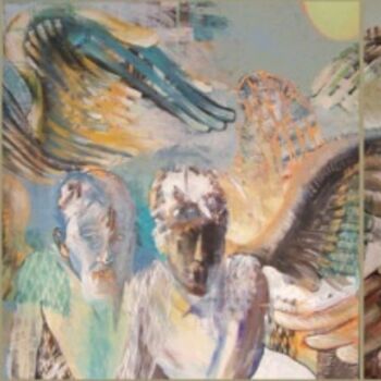 Pintura titulada "Triptique des anges" por Silvia-Alexandra Pintilie, Obra de arte original