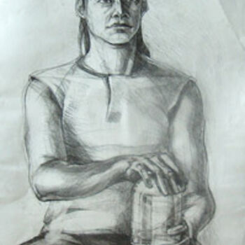 Drawing titled "Portrait 3" by Silvia-Alexandra Pintilie, Original Artwork