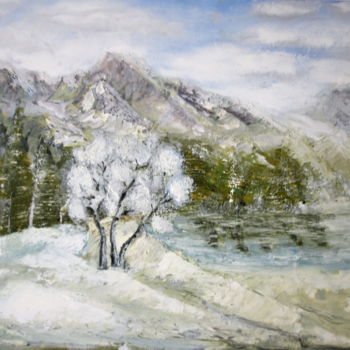 Painting titled "hiver" by Silvino De Macedo, Original Artwork, Oil