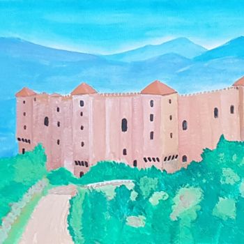 Painting titled "Senjska tvrđava-The…" by Kristof, Original Artwork, Tempera