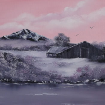 Painting titled "Winter Warmth Sold." by Sim Cynthia Adams, Original Artwork, Oil