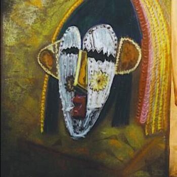 Malerei mit dem Titel "Masque africain" von Sim13, Original-Kunstwerk