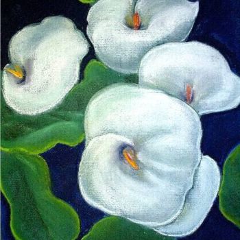 Painting titled "Arums" by Sim13, Original Artwork