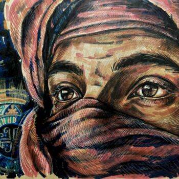 Картина под названием "Алжирец" - Svetlana Kuzina (Skuz), Подлинное произведение искусства, Маркер