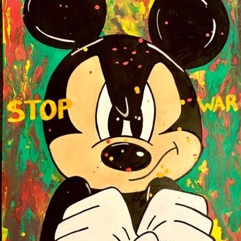 Pittura intitolato "Mickey Mouse Stop W…" da Simart, Opera d'arte originale, Acrilico