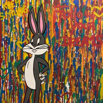 Peinture intitulée "Bugs Bunny Follow y…" par Simart, Œuvre d'art originale, Acrylique