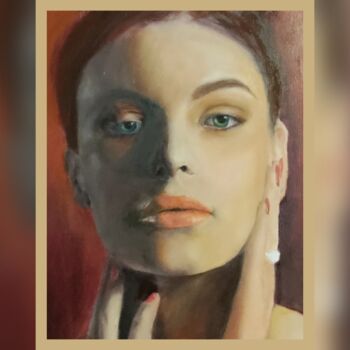 Schilderij getiteld "Women make-up face" door Simo Oil Art Simona, Origineel Kunstwerk, Olie