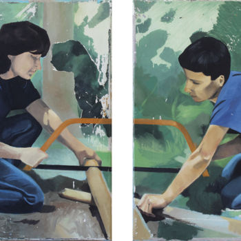 Pintura titulada "Serradores" por David Peres, Obra de arte original, Oleo