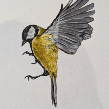 Painting titled "Oiseau" by Simon Algayon, Original Artwork, Acrylic