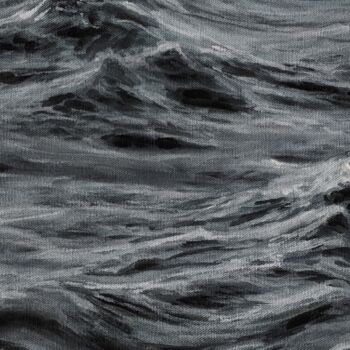 Peinture intitulée "Mer noire" par Simon Algayon, Œuvre d'art originale, Acrylique Monté sur Panneau de bois
