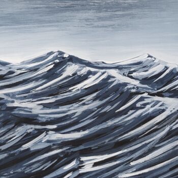 Peinture intitulée "Mer" par Simon Algayon, Œuvre d'art originale, Acrylique Monté sur Panneau de bois