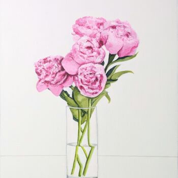 Peinture intitulée "Fleurs" par Simon Algayon, Œuvre d'art originale, Acrylique Monté sur Panneau de bois