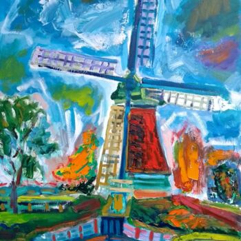 Malarstwo zatytułowany „Mill power” autorstwa Simon Borst, Oryginalna praca, Olej