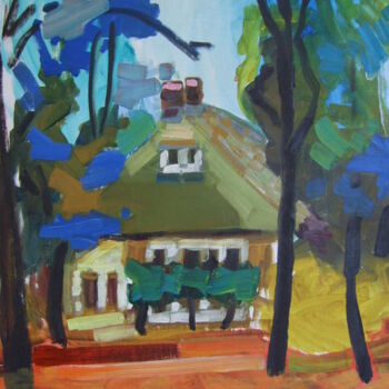 Painting titled "FORREST HOME" by Simon Borst, Original Artwork
