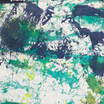Malerei mit dem Titel "Green Purple Floor" von Simon Findlay, Original-Kunstwerk, Acryl