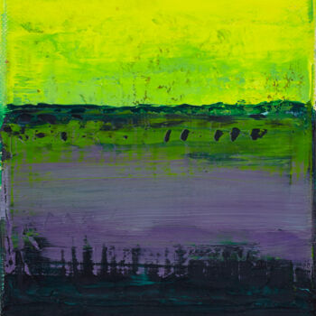 Painting titled "Yellow Purple Green…" by Simon Findlay, Original Artwork, Oil