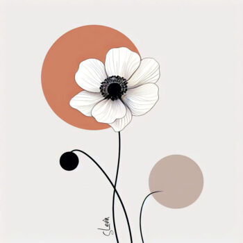 Digital Arts titled "anemone flower" by Simon Levin, Original Artwork, Digital Painting