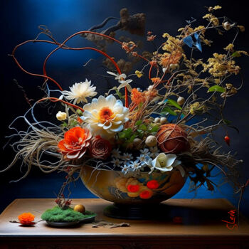 Arts numériques intitulée "ikebana" par Simon Levin, Œuvre d'art originale, Image générée par l'IA