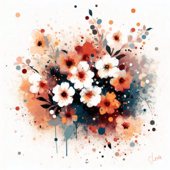 Arte digitale intitolato "splash flowers" da Simon Levin, Opera d'arte originale, Immagine generata dall'IA