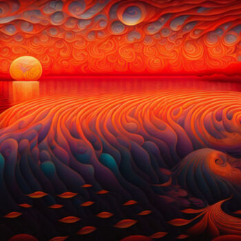 Arts numériques intitulée "ocean 110018" par Simon Levin, Œuvre d'art originale, Image générée par l'IA