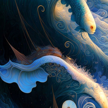 Digital Arts titled "ocean 24514" by Simon Levin, Original Artwork, Digital Painting