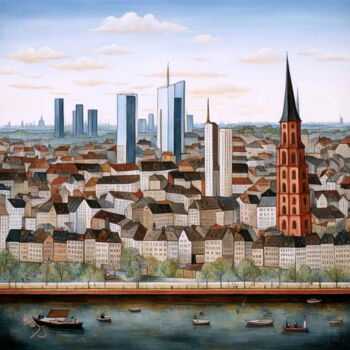 "cityscape painting…" başlıklı Dijital Sanat Simon Levin tarafından, Orijinal sanat, Dijital Resim