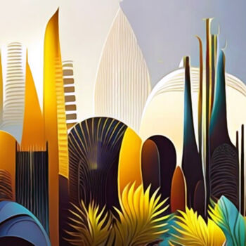 Цифровое искусство под названием "cityscape artwork" - Simon Levin, Подлинное произведение искусства, Цифровая живопись