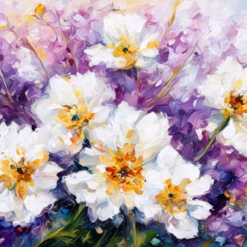 Arts numériques intitulée "flowering jasmine" par Simon Levin, Œuvre d'art originale, Peinture numérique