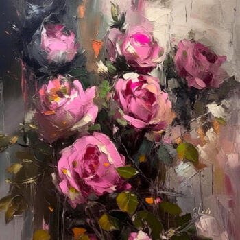 Digital Arts titled "roses port de bras" by Simon Levin, Original Artwork, Digital Painting