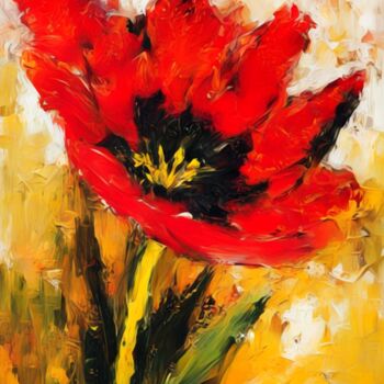 Arte digitale intitolato "african tulip" da Simon Levin, Opera d'arte originale, Pittura digitale