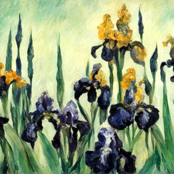 Digital Arts titled "irisflowers" by Simon Levin, Original Artwork, Digital Painting