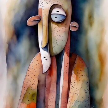 Digital Arts titled "human emotions elon…" by Simon Levin, Original Artwork, Digital Painting