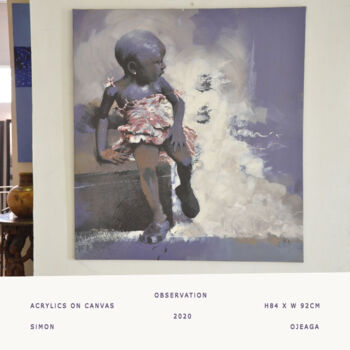 Картина под названием "Observation" - Simon Ojeaga Signature Art Gallery, Подлинное произведение искусства, Акрил
