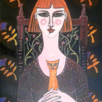 Peinture intitulée "woman in sequined t…" par Simon Taylor, Œuvre d'art originale