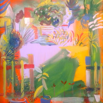 Painting titled "garden view (2)" by Simon Taylor, Original Artwork