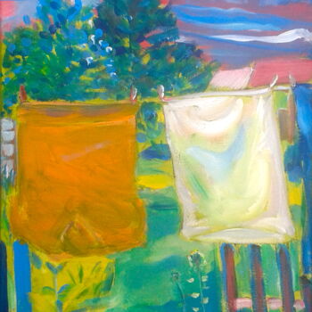 Painting titled "wash day" by Simon Taylor, Original Artwork