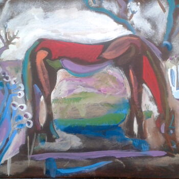 Pintura intitulada "winter horse" por Simon Taylor, Obras de arte originais