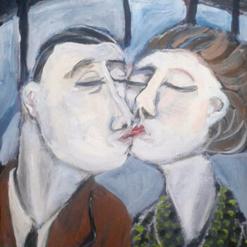 Malerei mit dem Titel "kiss" von Simon Taylor, Original-Kunstwerk
