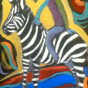 Painting titled "zebra" by Simon Taylor, Original Artwork