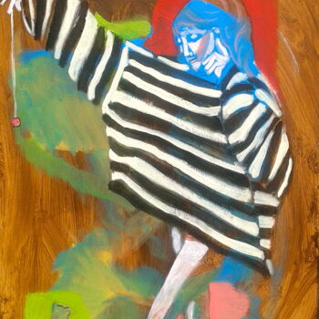 Painting titled "striped jumper 2" by Simon Taylor, Original Artwork
