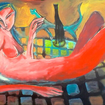 Painting titled "bed" by Simon Taylor, Original Artwork