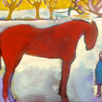 Painting titled "horse/child" by Simon Taylor, Original Artwork