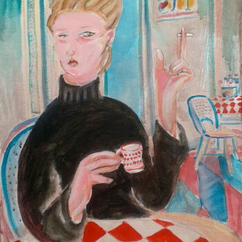 Pintura intitulada "cafe 2" por Simon Taylor, Obras de arte originais