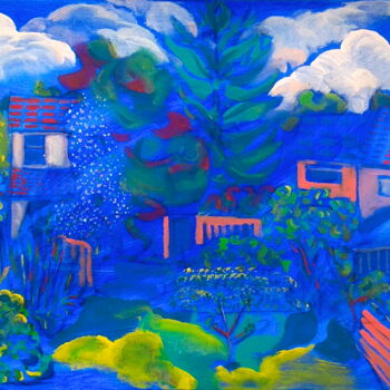 Painting titled "garden view (3)" by Simon Taylor, Original Artwork