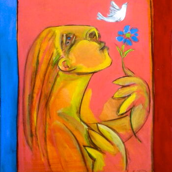 Painting titled "dove" by Simon Taylor, Original Artwork