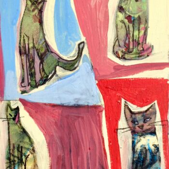 Painting titled "cats" by Simon Taylor, Original Artwork