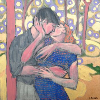 Painting titled "kiss (2)" by Simon Taylor, Original Artwork