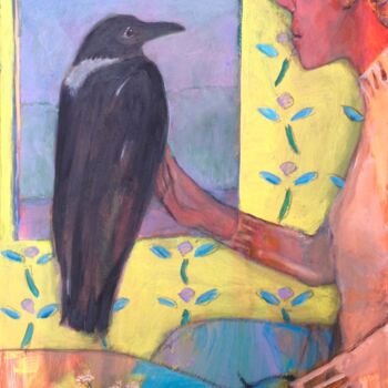 Peinture intitulée "crow" par Simon Taylor, Œuvre d'art originale