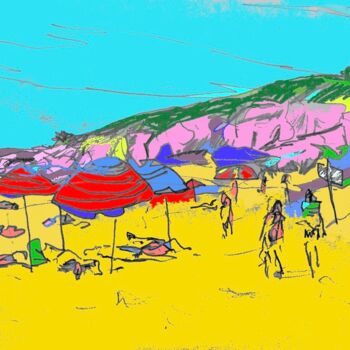 Digital Arts titled "beach" by Simon Taylor, Original Artwork, Digital Painting